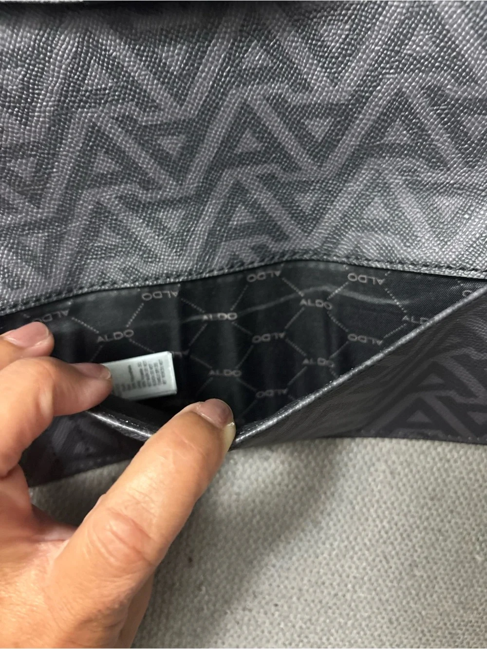 Aldo Black Patterned Chain-Handle Shoulder Bag